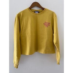 Outdoor Voices You Can’t Spell Love Without OV Cropped Yellow Pink Sweatshirt M